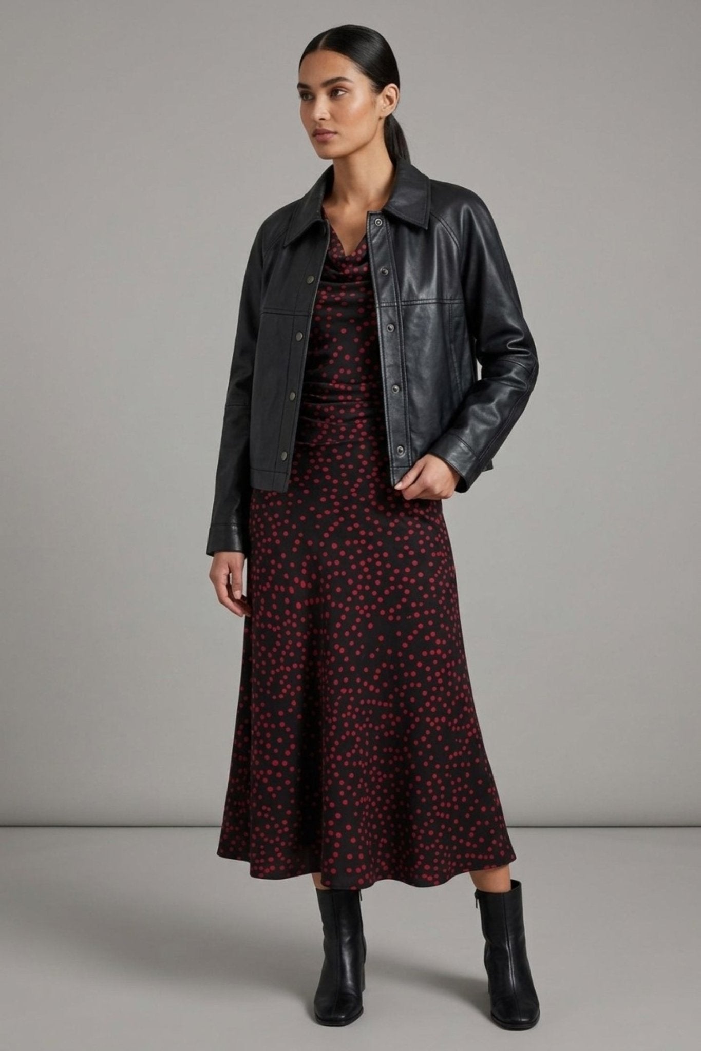 Shop Joseph Ribkoff Polka Dot A-Line Dress - Joseph Ribkoff