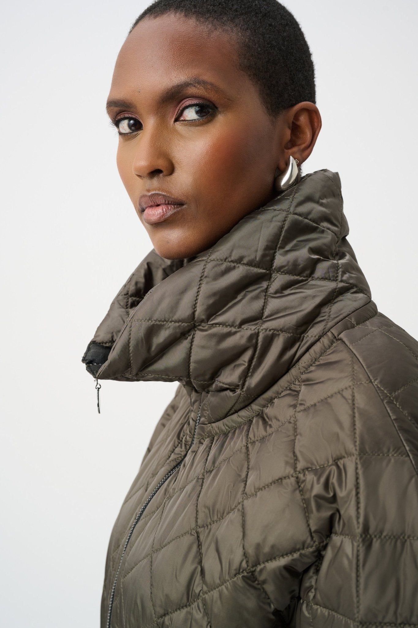 Shop Joseph Ribkoff Quilted Shawl - Neck Vest - Joseph Ribkoff