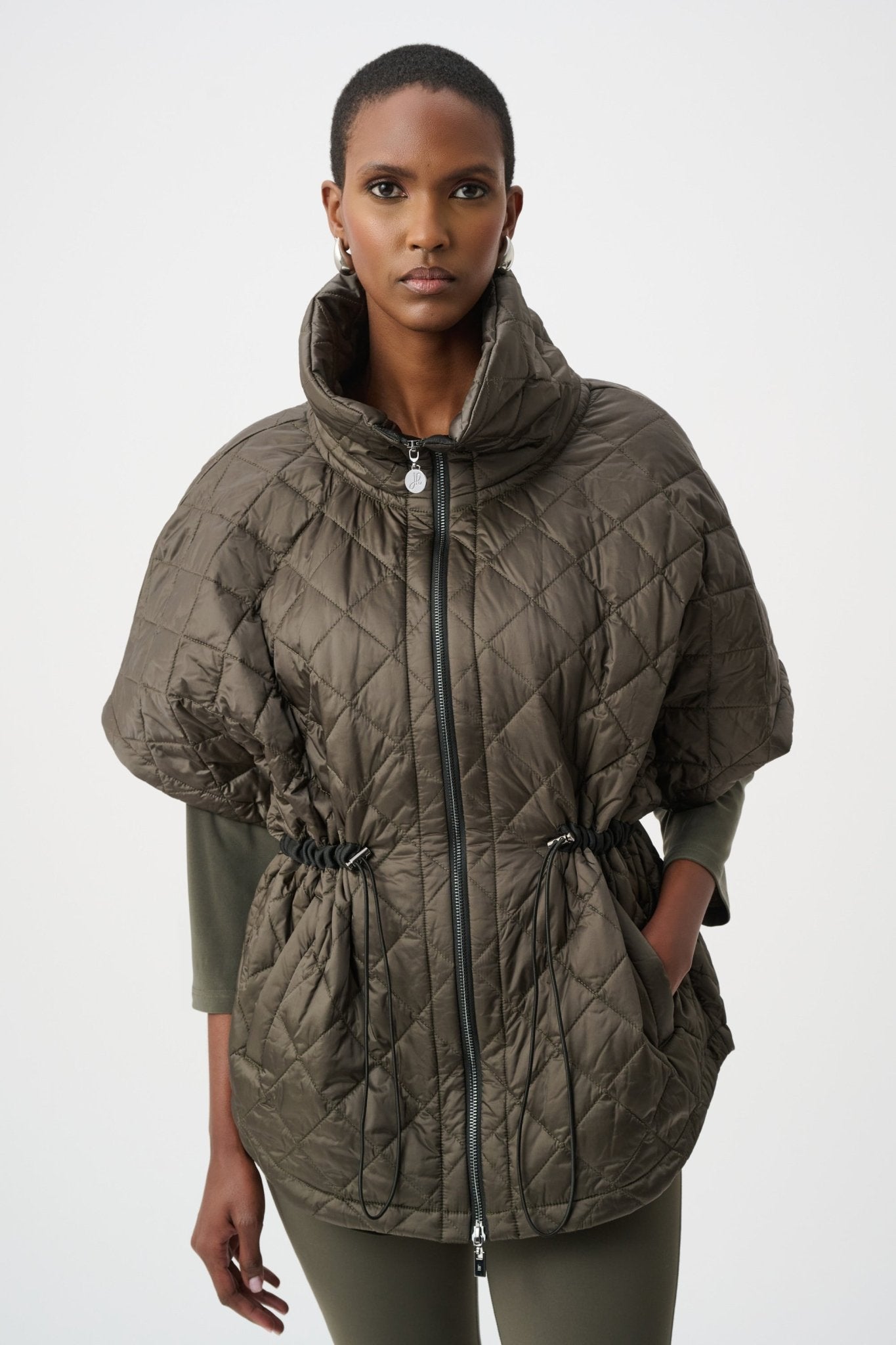 Shop Joseph Ribkoff Quilted Shawl - Neck Vest - Joseph Ribkoff