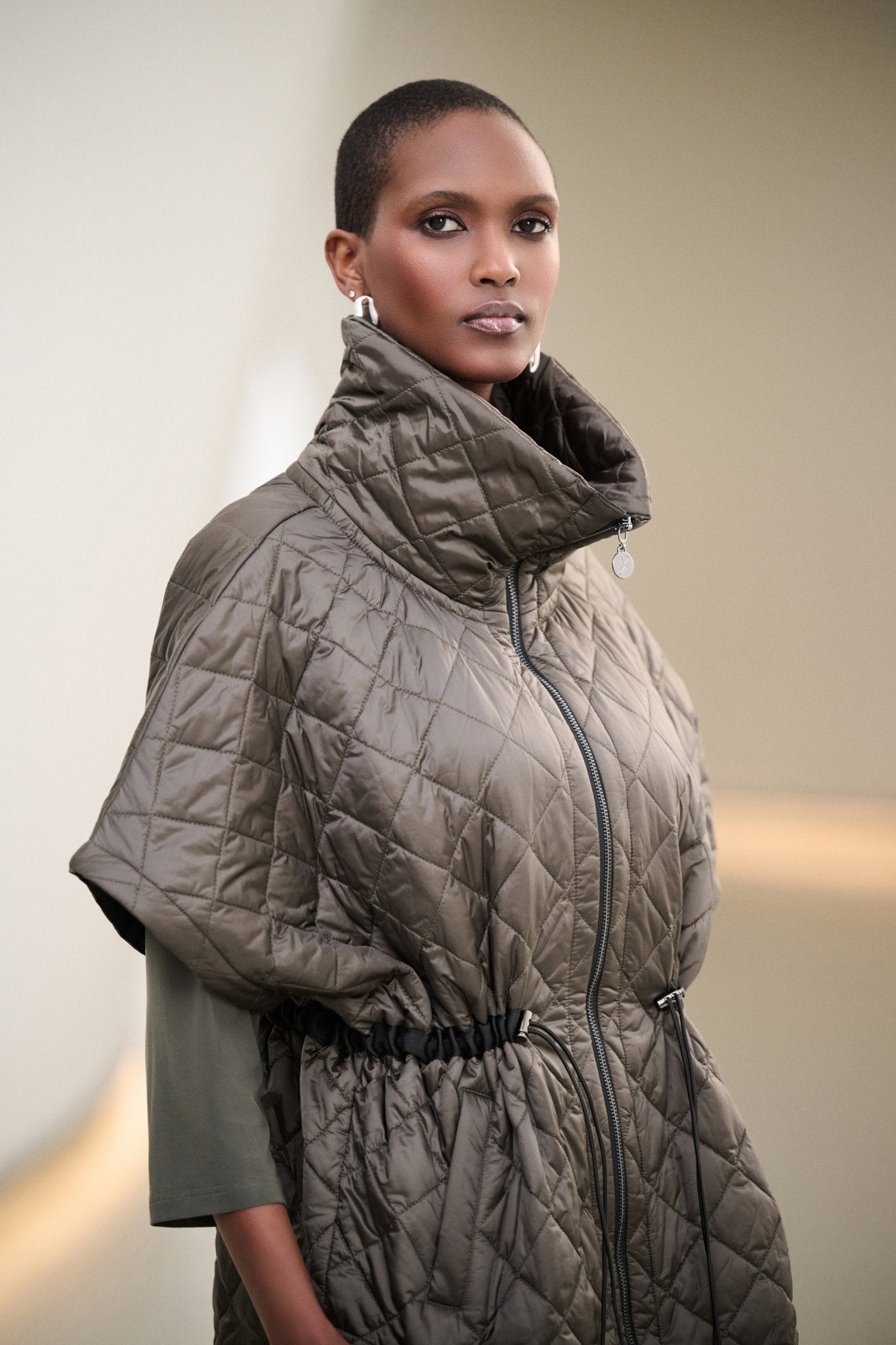Shop Joseph Ribkoff Quilted Shawl - Neck Vest - Joseph Ribkoff