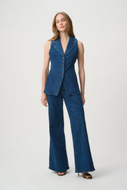 Shop Joseph Ribkoff Repreve® Denim Fitted Vest - Joseph Ribkoff
