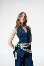 Shop Joseph Ribkoff Repreve® Denim Fitted Vest - Joseph Ribkoff