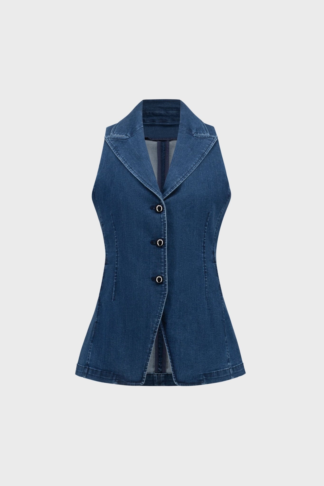 Shop Joseph Ribkoff Repreve® Denim Fitted Vest - Joseph Ribkoff