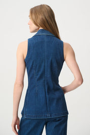 Shop Joseph Ribkoff Repreve® Denim Fitted Vest - Joseph Ribkoff