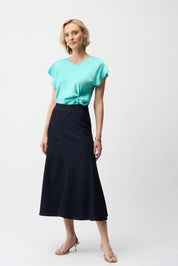 Shop Joseph Ribkoff Satin Fitted Top With Front Twist Detail - Joseph Ribkoff