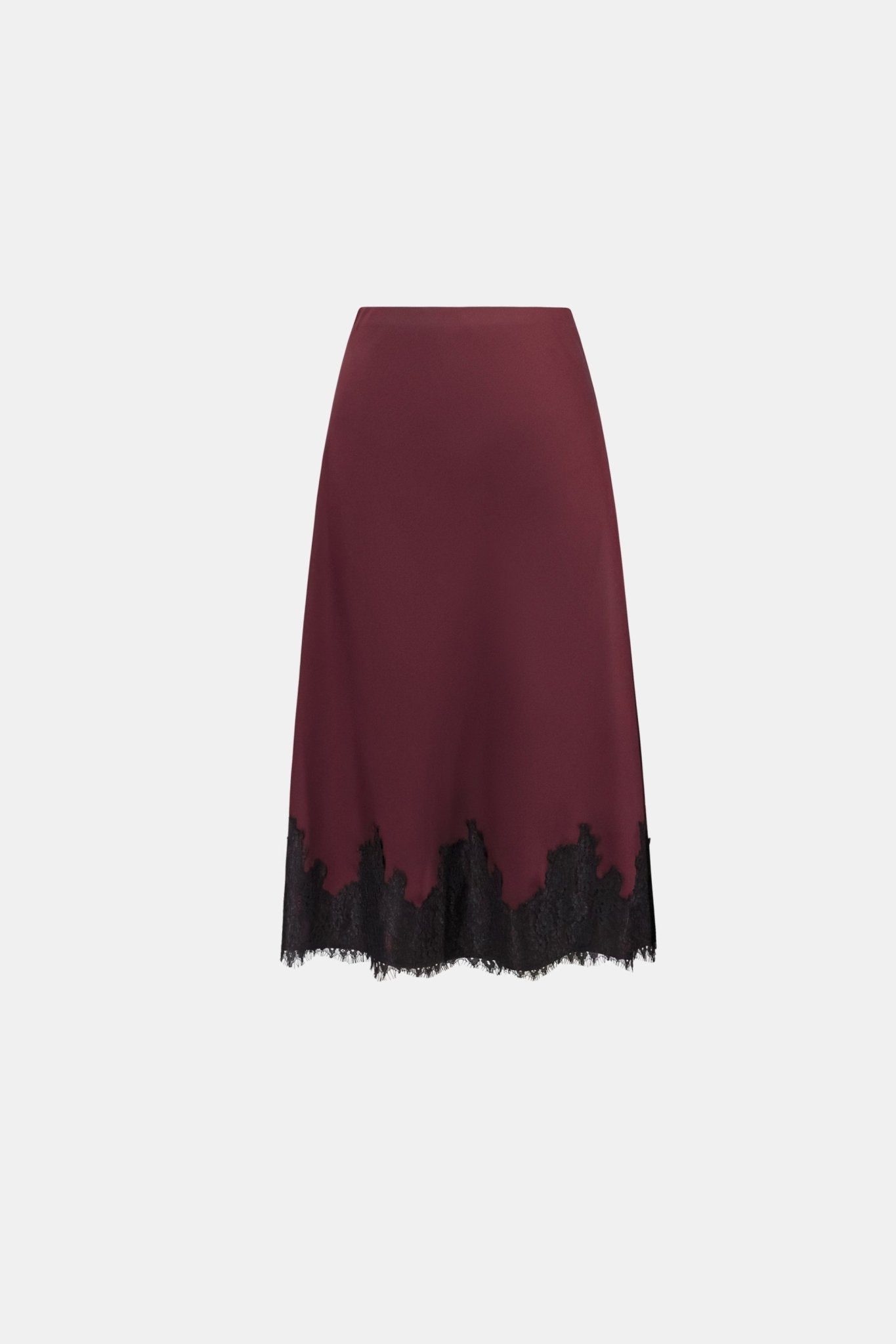 Shop Joseph Ribkoff Satin Lace Trim Midi Skirt - Joseph Ribkoff