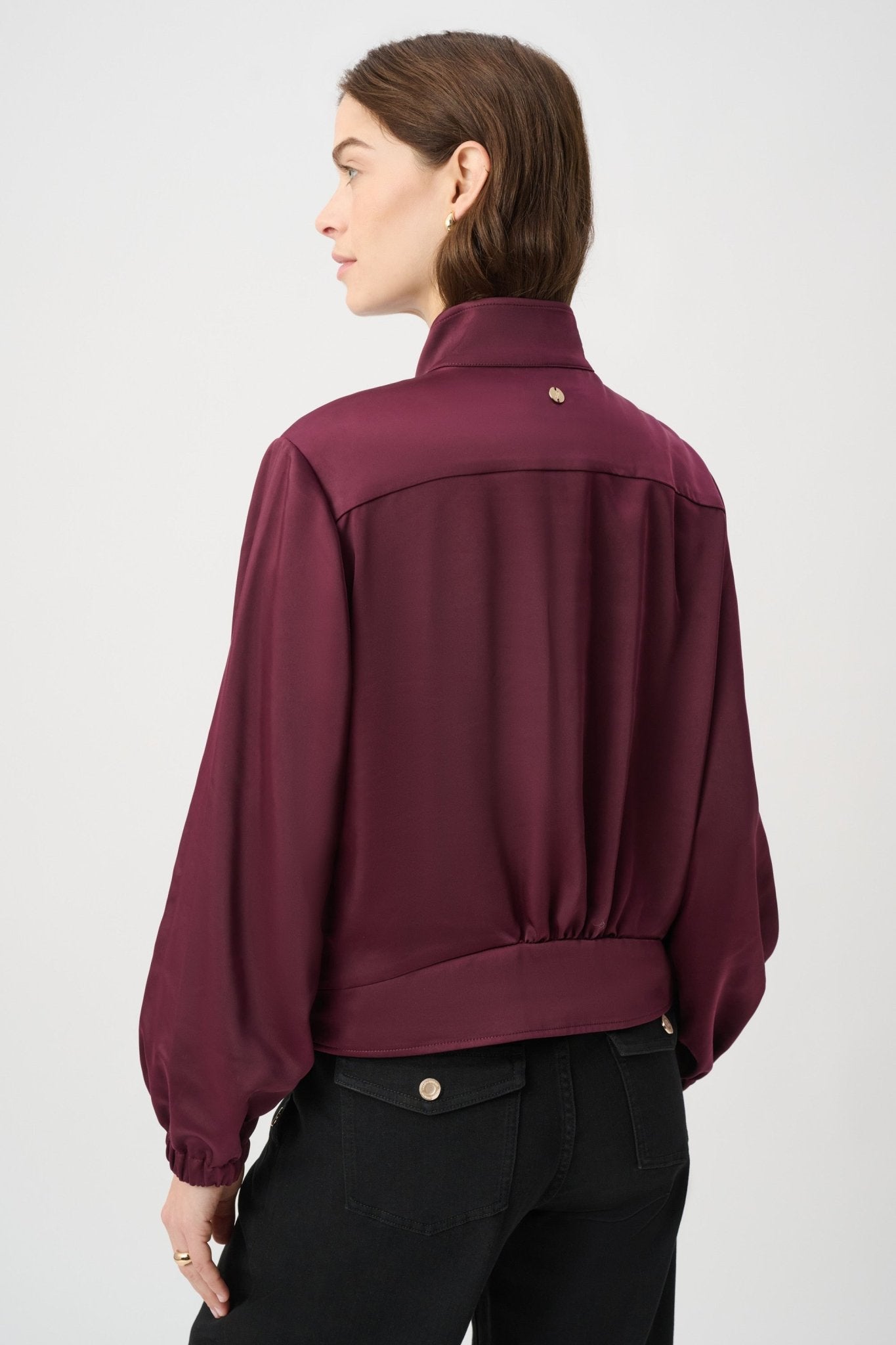 Shop Joseph Ribkoff Satin Puff Sleeve Utility Jacket - Joseph Ribkoff