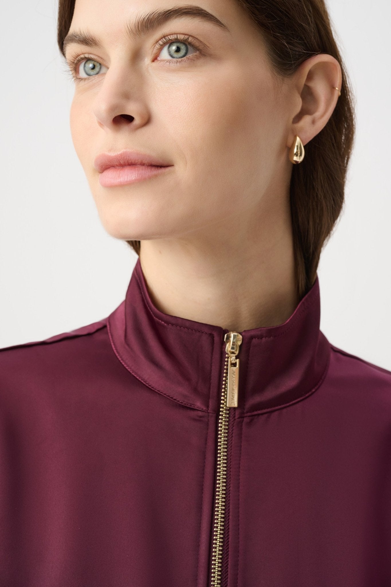 Shop Joseph Ribkoff Satin Puff Sleeve Utility Jacket - Joseph Ribkoff