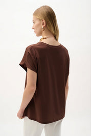Shop Joseph Ribkoff Satin & Silky Knit Straight Top - Joseph Ribkoff