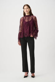 Shop Joseph Ribkoff Scalloped Lace Trapeze Top - Joseph Ribkoff