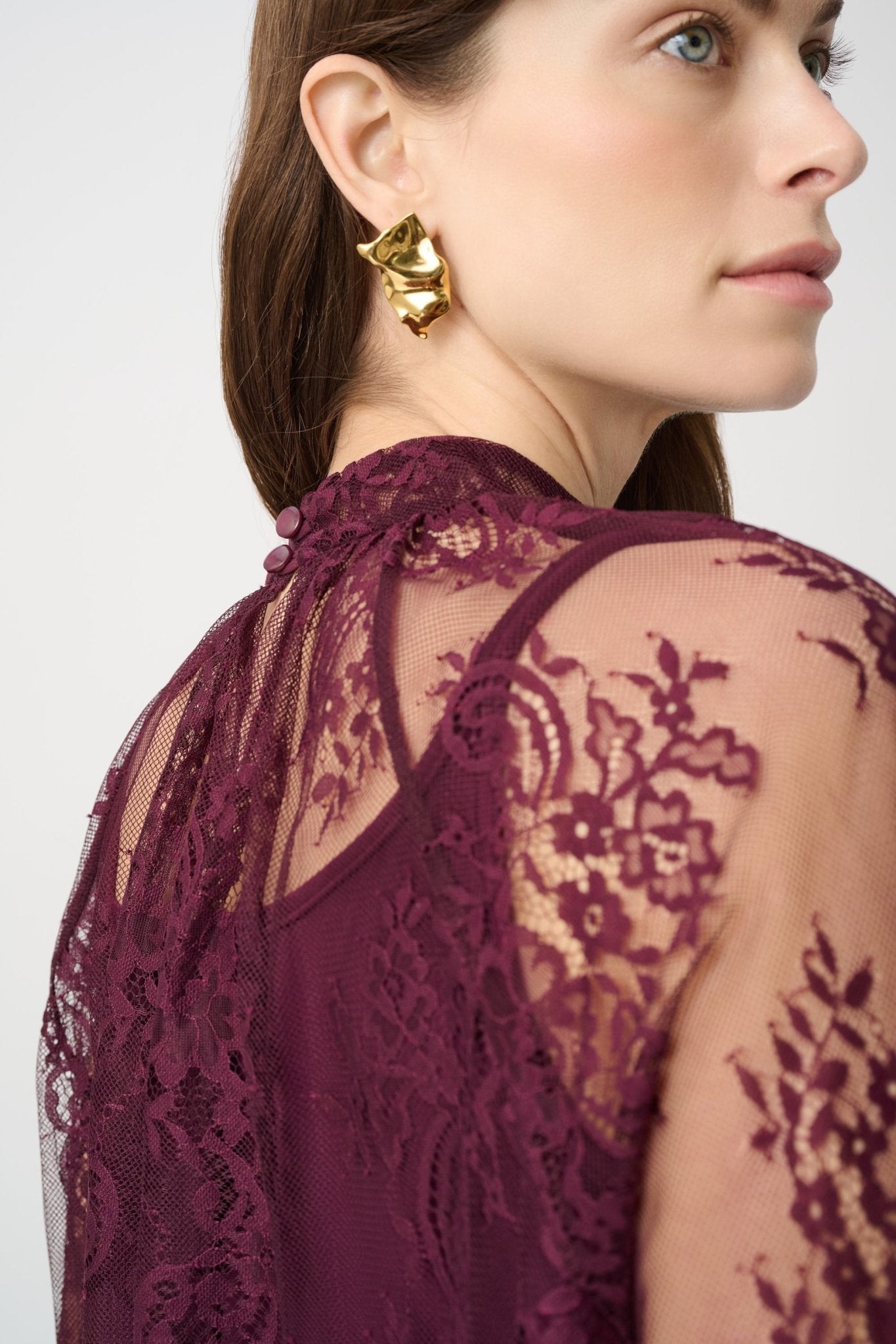 Shop Joseph Ribkoff Scalloped Lace Trapeze Top - Joseph Ribkoff