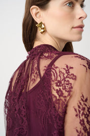 Shop Joseph Ribkoff Scalloped Lace Trapeze Top - Joseph Ribkoff