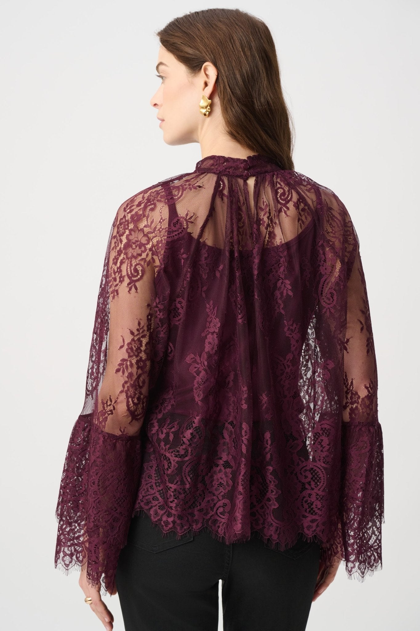 Shop Joseph Ribkoff Scalloped Lace Trapeze Top - Joseph Ribkoff