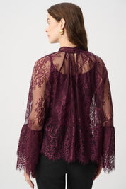 Shop Joseph Ribkoff Scalloped Lace Trapeze Top - Joseph Ribkoff