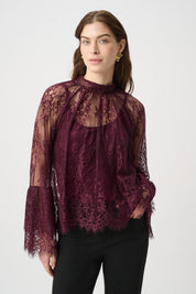 Shop Joseph Ribkoff Scalloped Lace Trapeze Top - Joseph Ribkoff