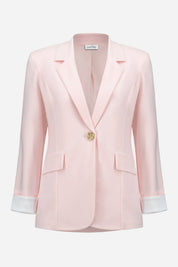 Shop Joseph Ribkoff Silky Knit Fitted Blazer With Statement Button - Joseph Ribkoff