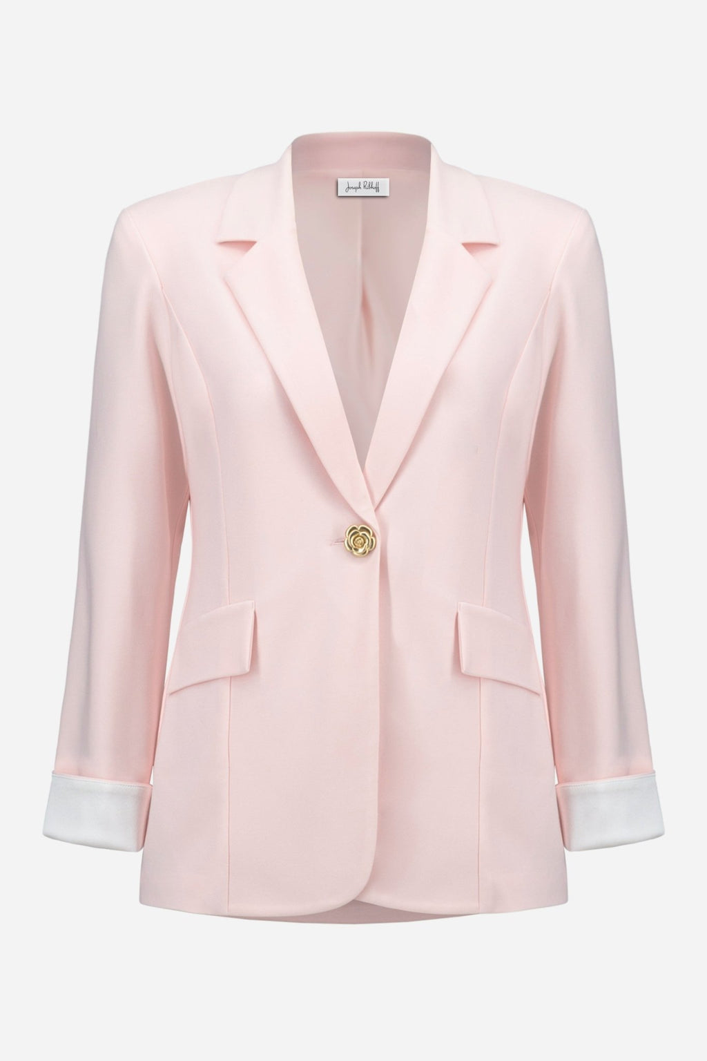 Shop Joseph Ribkoff Silky Knit Fitted Blazer With Statement Button - Joseph Ribkoff