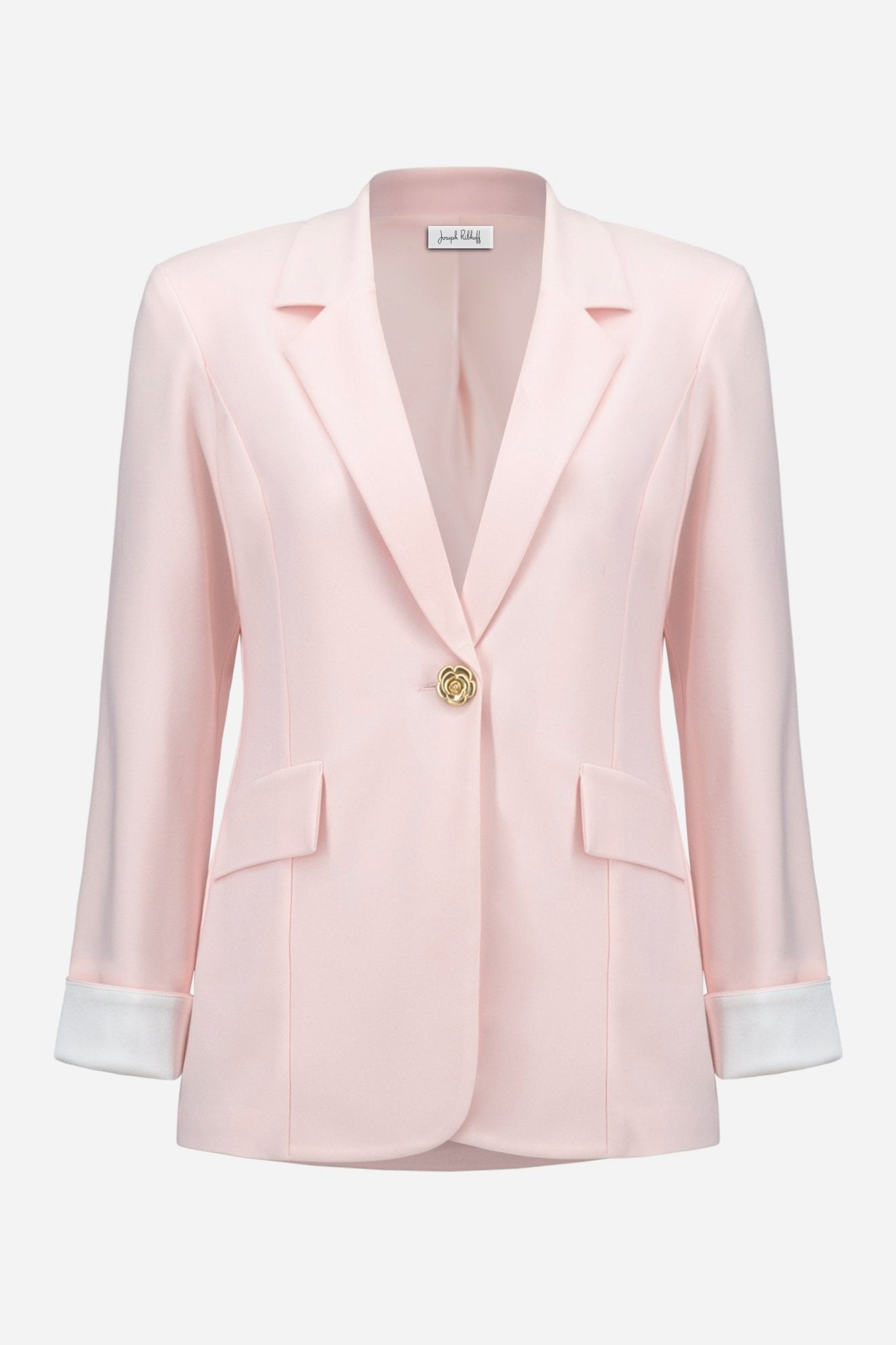 Shop Joseph Ribkoff Silky Knit Fitted Blazer With Statement Button - Joseph Ribkoff