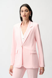 Shop Joseph Ribkoff Silky Knit Fitted Blazer With Statement Button - Joseph Ribkoff