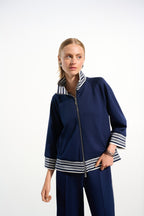 Shop Joseph Ribkoff Sport Scuba Jersey Jacket With Funnel Collar - Joseph Ribkoff