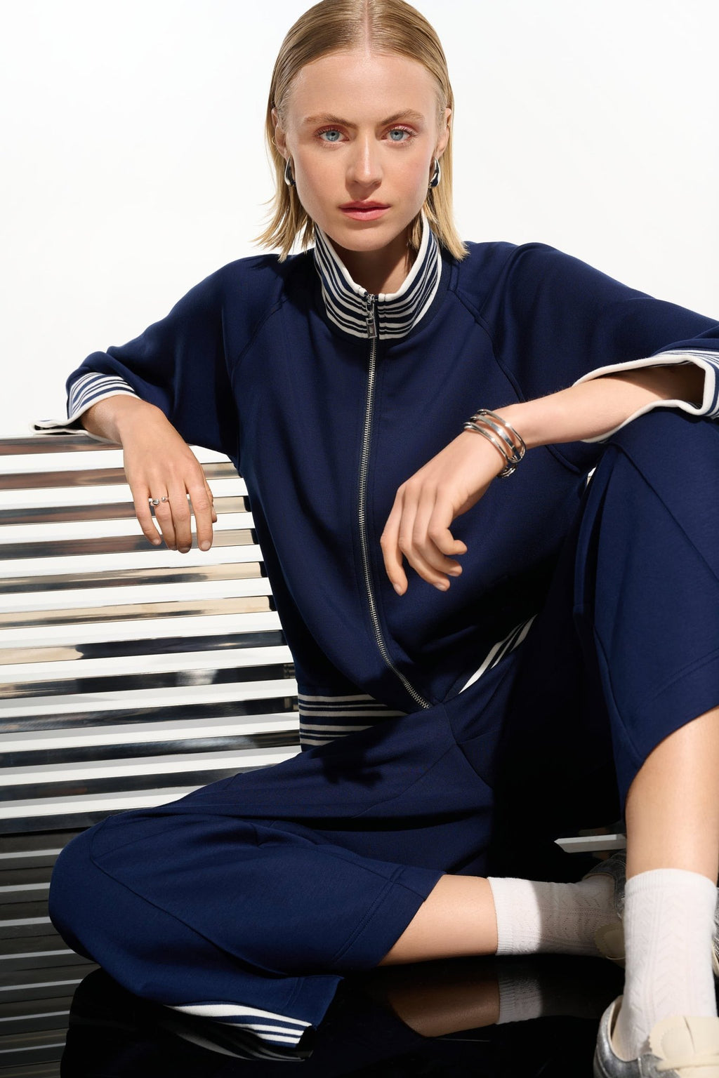 Shop Joseph Ribkoff Sport Scuba Jersey Jacket With Funnel Collar - Joseph Ribkoff