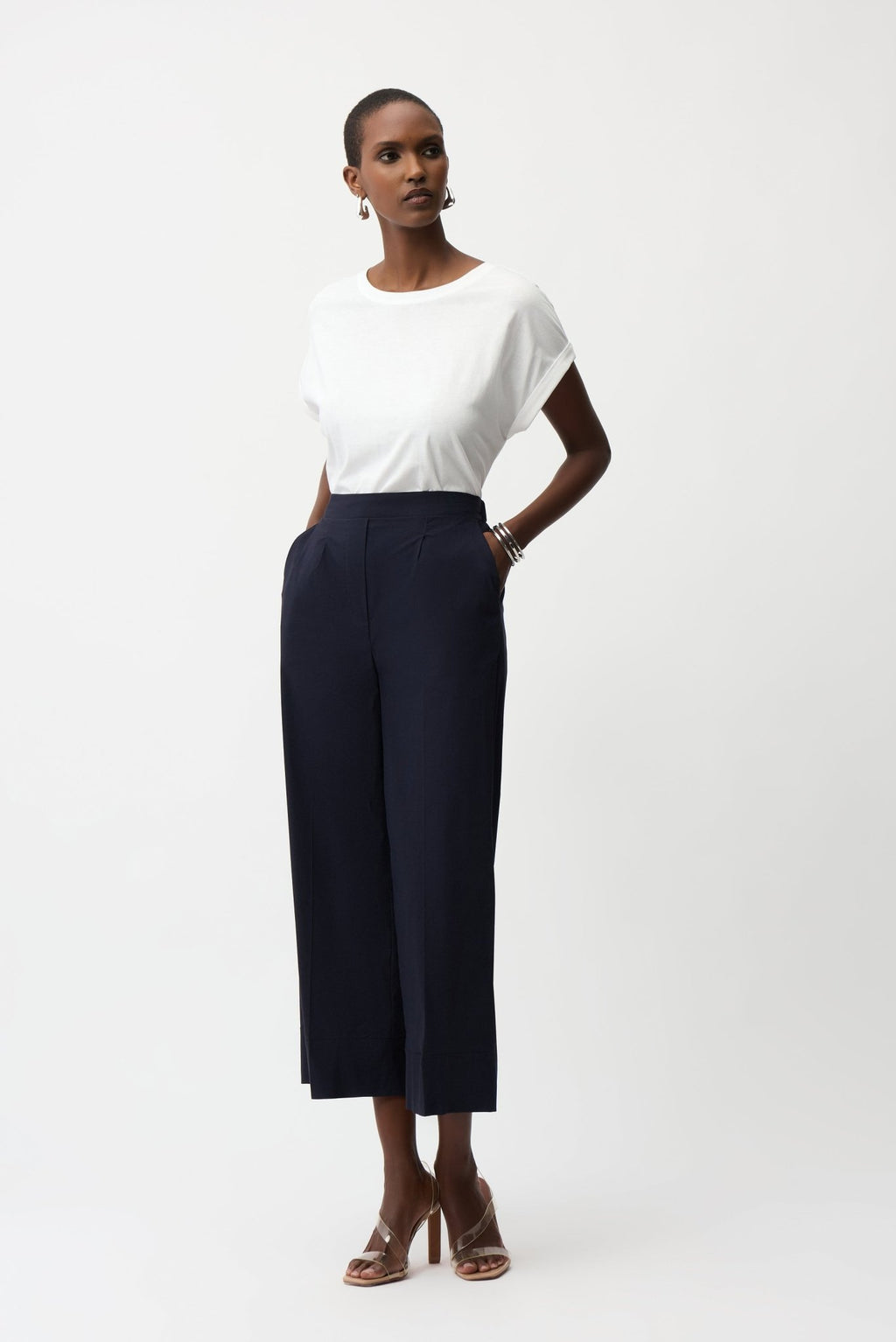 Shop Joseph Ribkoff Stretch Poplin Pull - On Culottes - Joseph Ribkoff