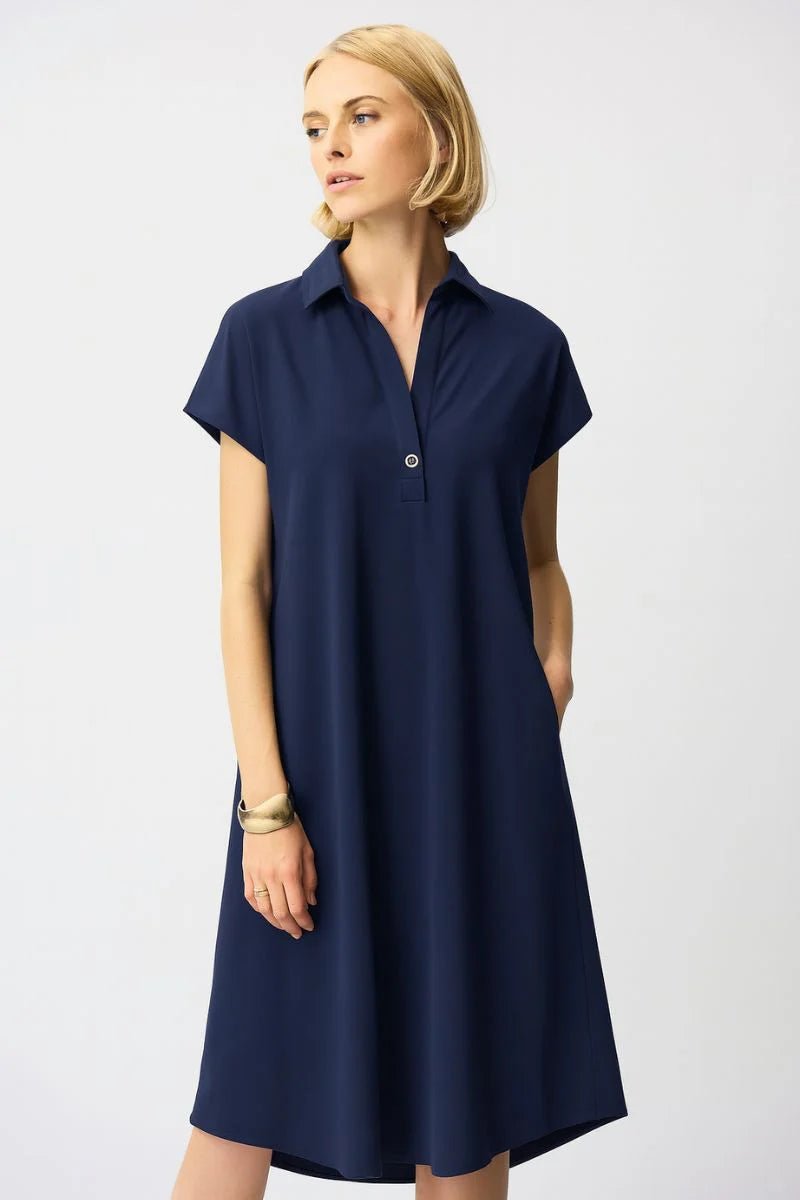Shop Joseph Ribkoff Stretch Poplin Trapeze Shirt Dress - Joseph Ribkoff