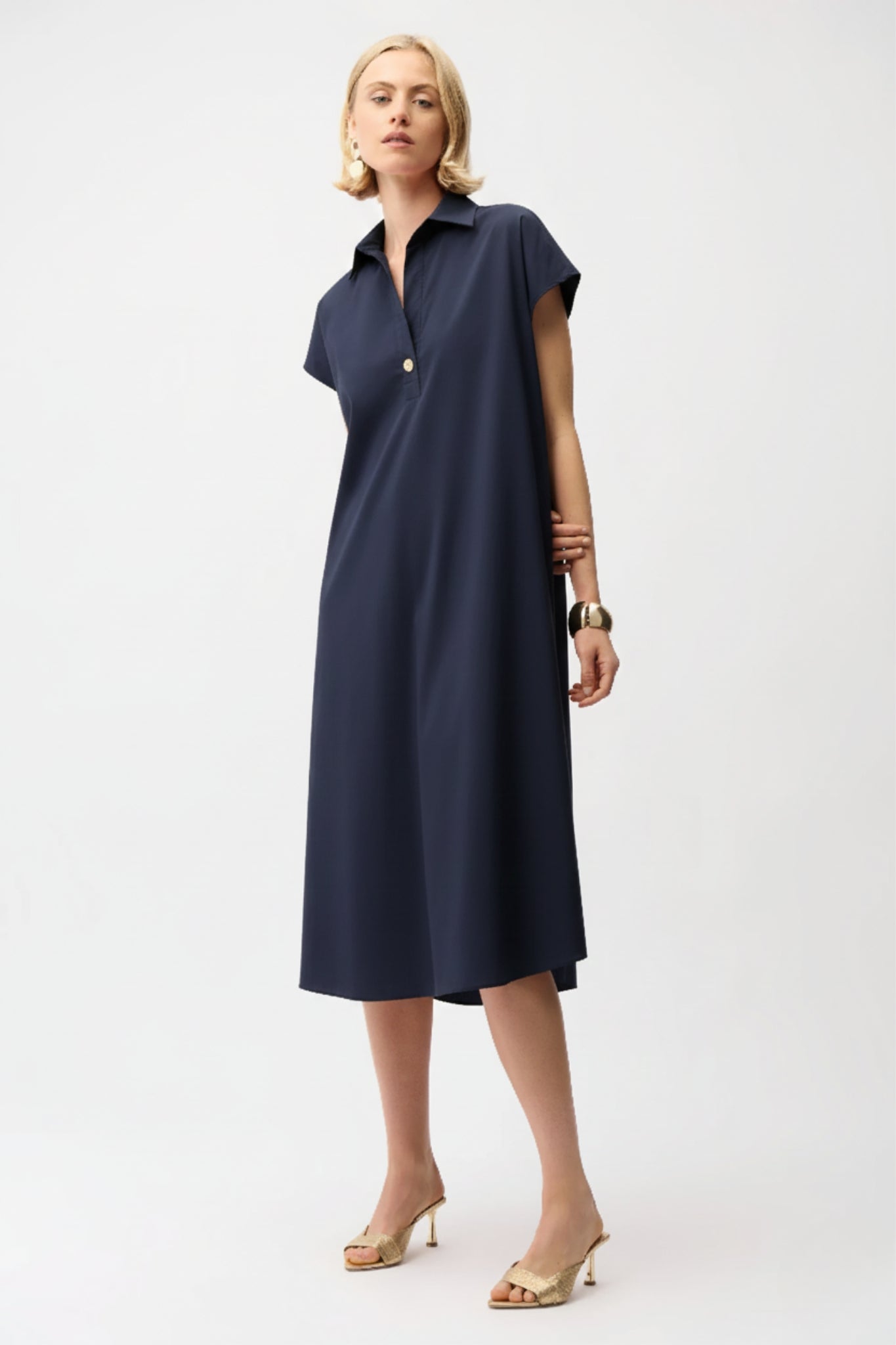 Shop Joseph Ribkoff Stretch Poplin Trapeze Shirt Dress - Joseph Ribkoff