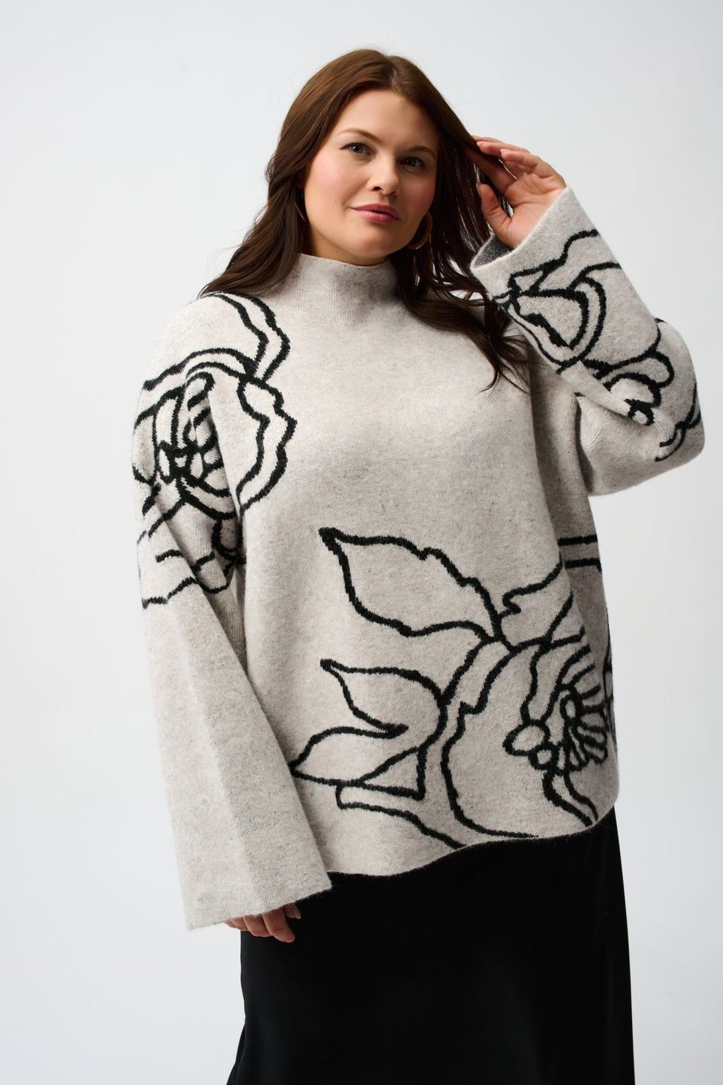 Shop Joseph Ribkoff Sweater Knit Floral Print Pullover - Joseph Ribkoff