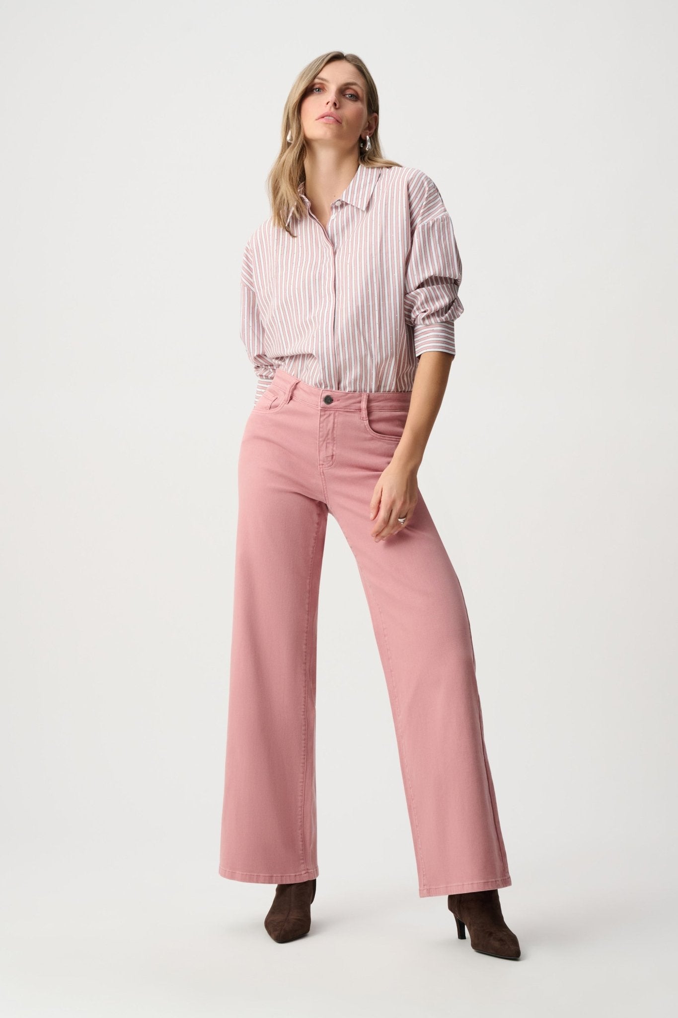 Shop Joseph Ribkoff Tencel Stripe Boxy Blouse - Joseph Ribkoff