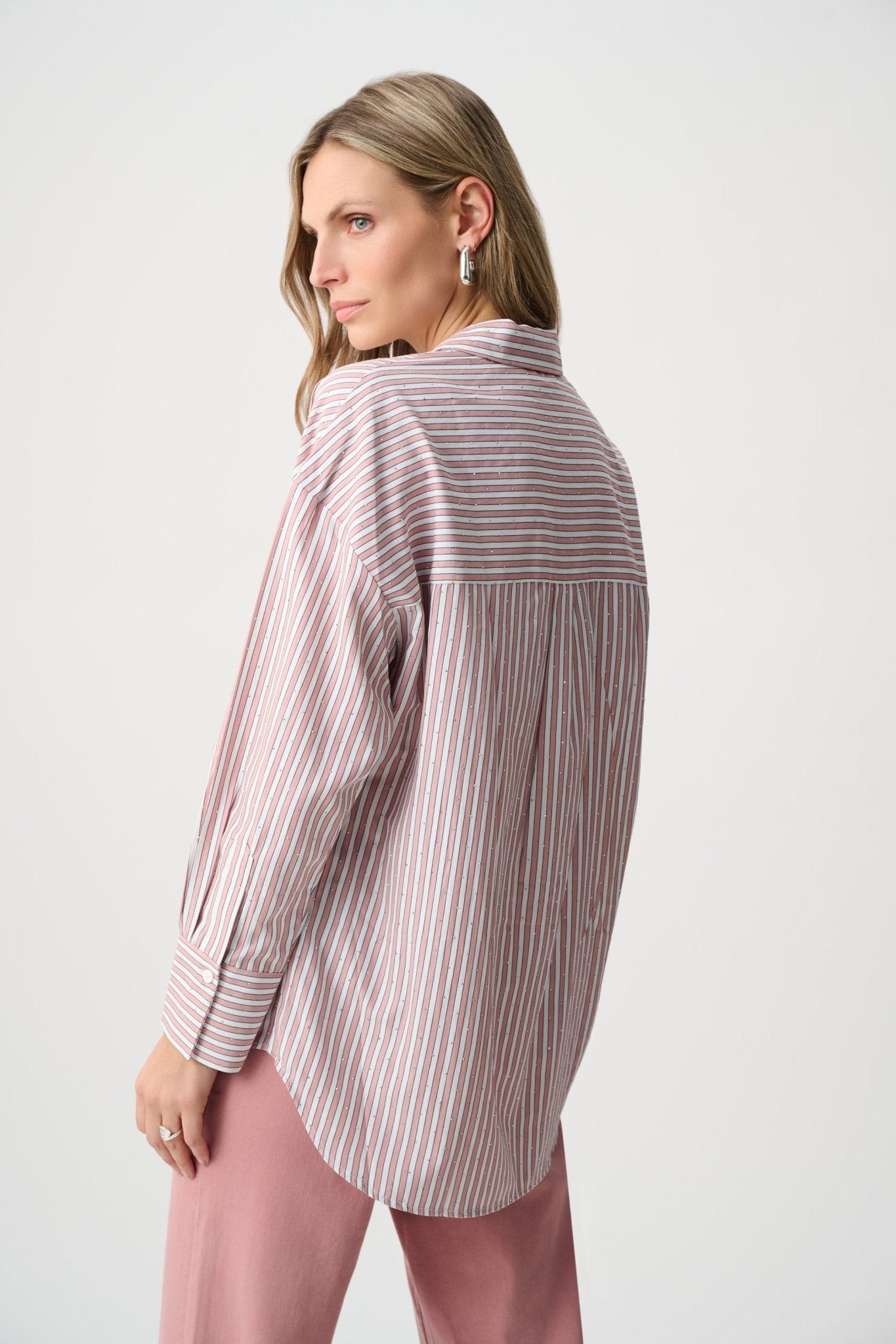 Shop Joseph Ribkoff Tencel Stripe Boxy Blouse - Joseph Ribkoff