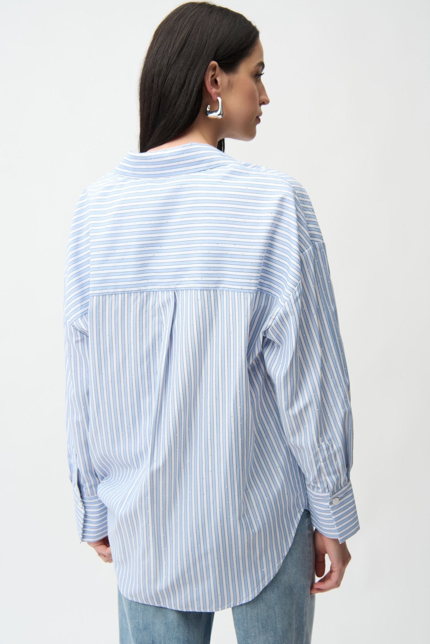Shop Joseph Ribkoff Tencel Stripe Print Boxy Blouse - Joseph Ribkoff