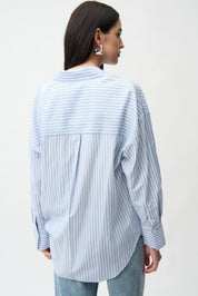 Shop Joseph Ribkoff Tencel Stripe Print Boxy Blouse - Joseph Ribkoff