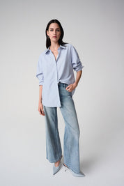 Shop Joseph Ribkoff Tencel Stripe Print Boxy Blouse - Joseph Ribkoff