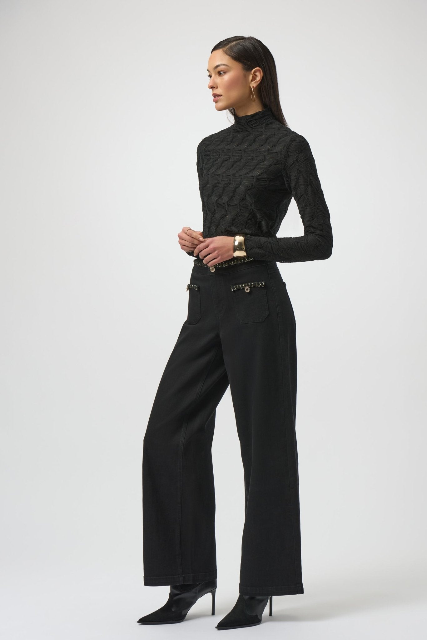 Shop Joseph Ribkoff Textured Knit Fitted Top - Joseph Ribkoff