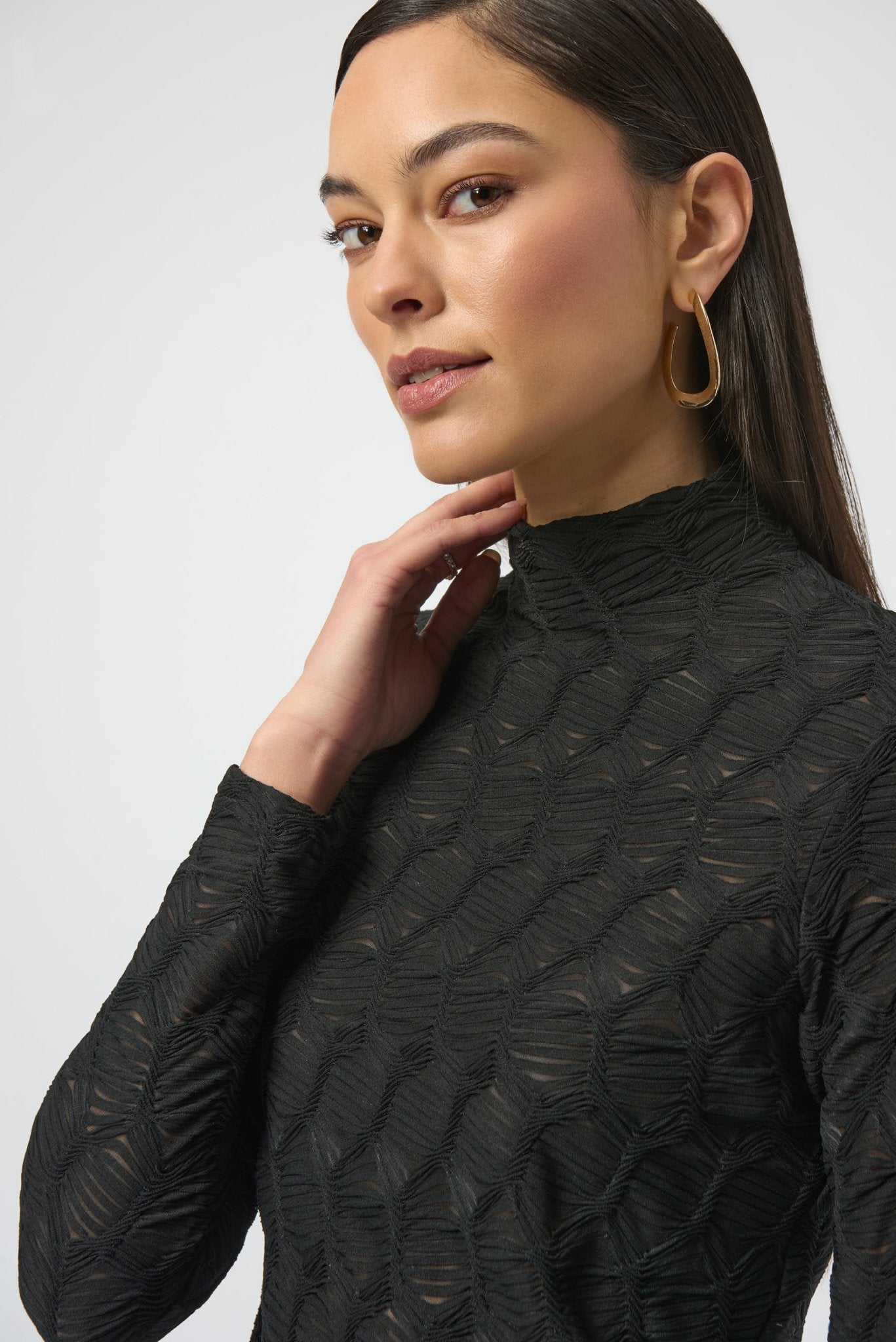 Shop Joseph Ribkoff Textured Knit Fitted Top - Joseph Ribkoff