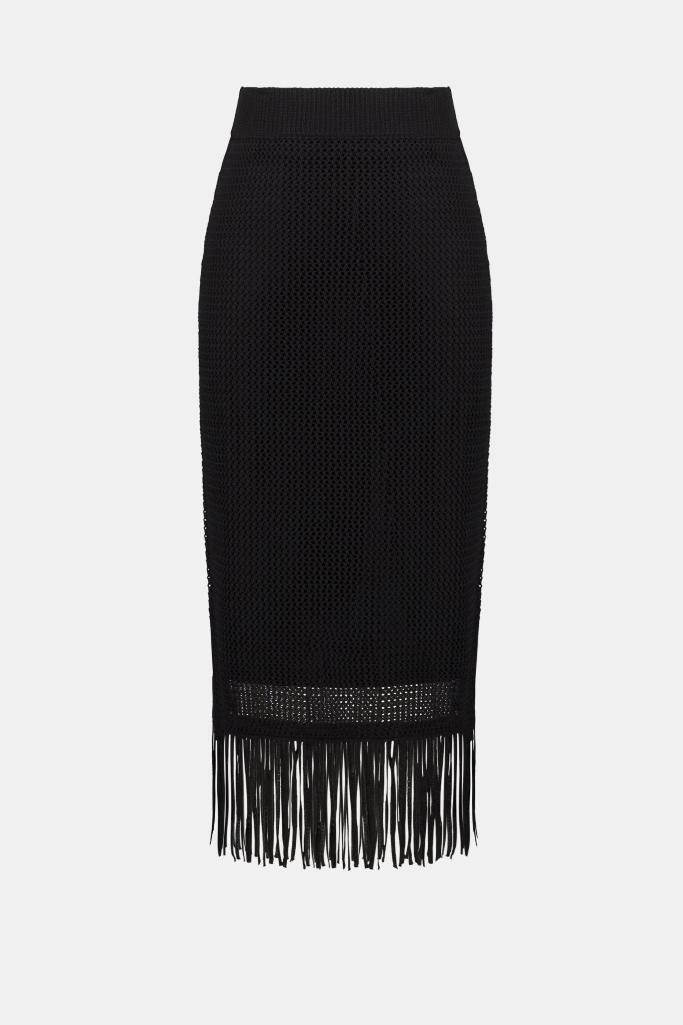 Shop Joseph Ribkoff Viscose Sweater Knit Skirt With Fringe Trim - Joseph Ribkoff