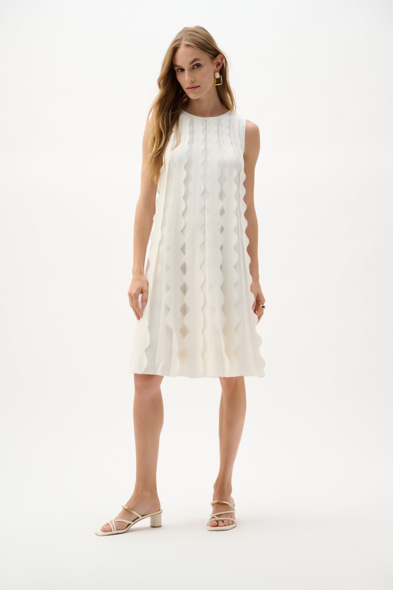 Shop Joseph Ribkoff Viscose Sweater Knit Sleeveless A - Line Dress - Joseph Ribkoff