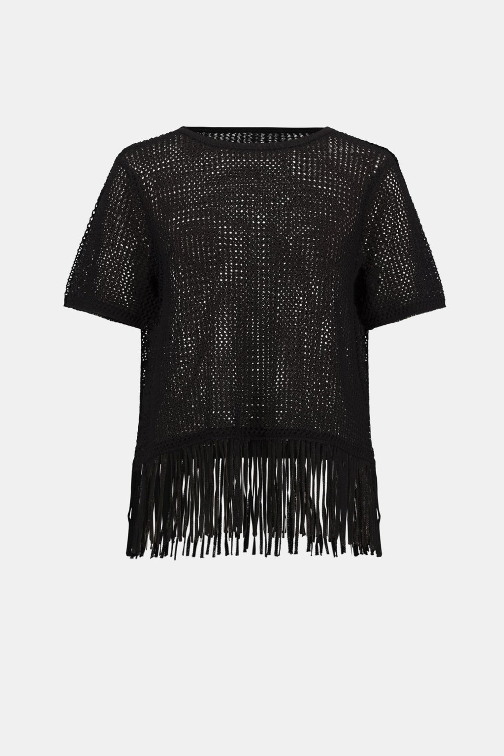 Shop Joseph Ribkoff Viscose Sweater Knit Top With Fringe Trim - Joseph Ribkoff