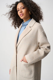 Shop Joseph Ribkoff Wool Blend Plaid Reversible Coat - Joseph Ribkoff