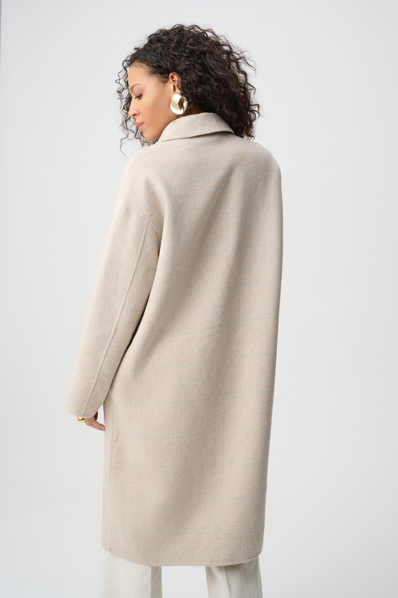Shop Joseph Ribkoff Wool Blend Plaid Reversible Coat - Joseph Ribkoff