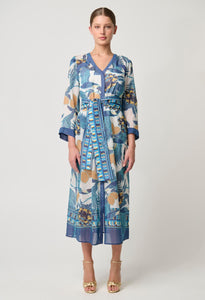 Shop Kimona Cotton Silk Kimono Sleeve Coat Dress in Tukano Print - OnceWas