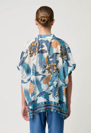 Shop Kimona Cotton Silk Scarf Hem Top - OnceWas