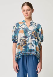 Shop Kimona Cotton Silk Scarf Hem Top - OnceWas