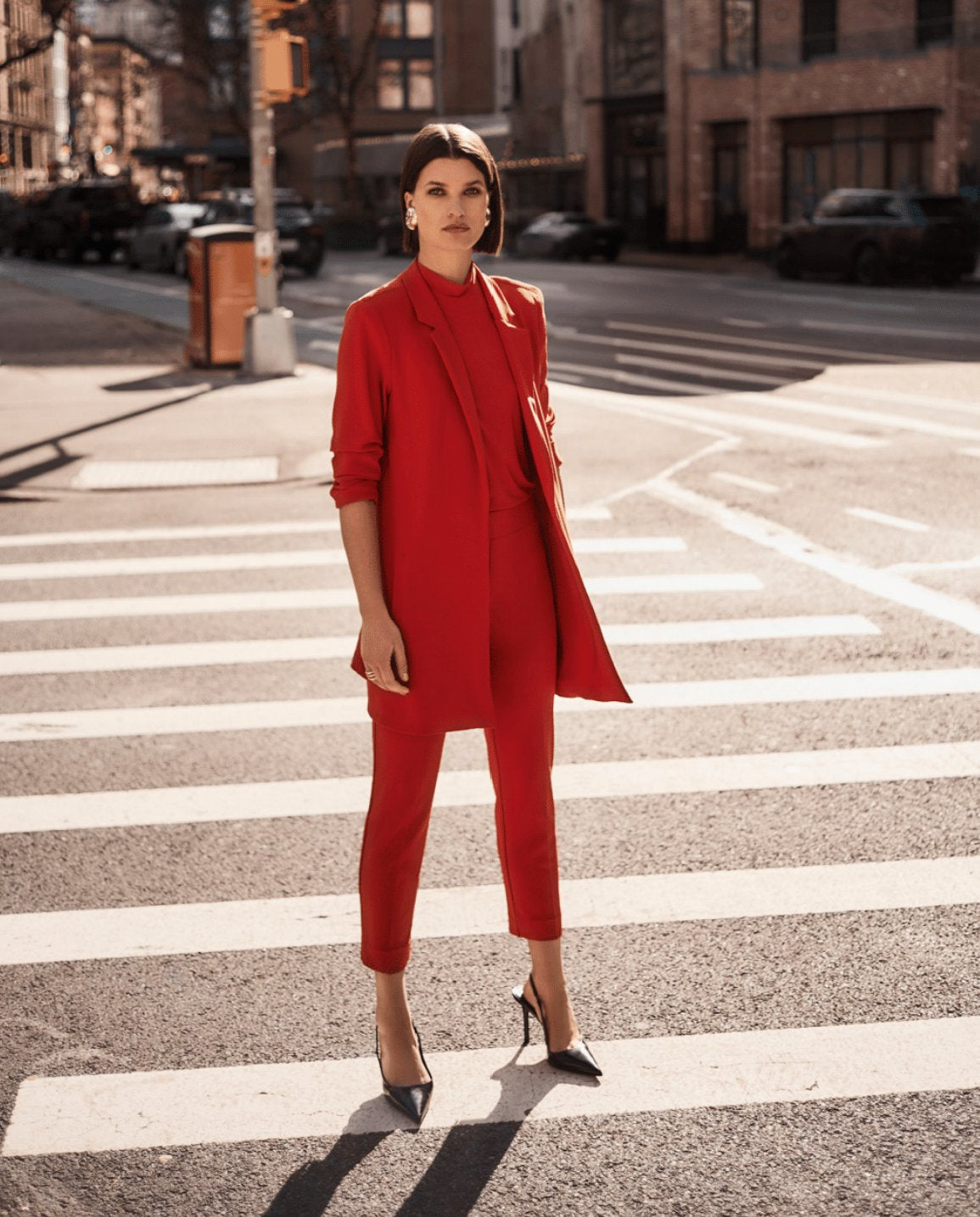 Shop Knit Long Blazer Style 233304 | Lipstick Red - Joseph Ribkoff