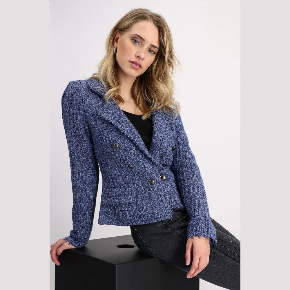 Shop Lapel Collar Jacket | Indigo - Monari