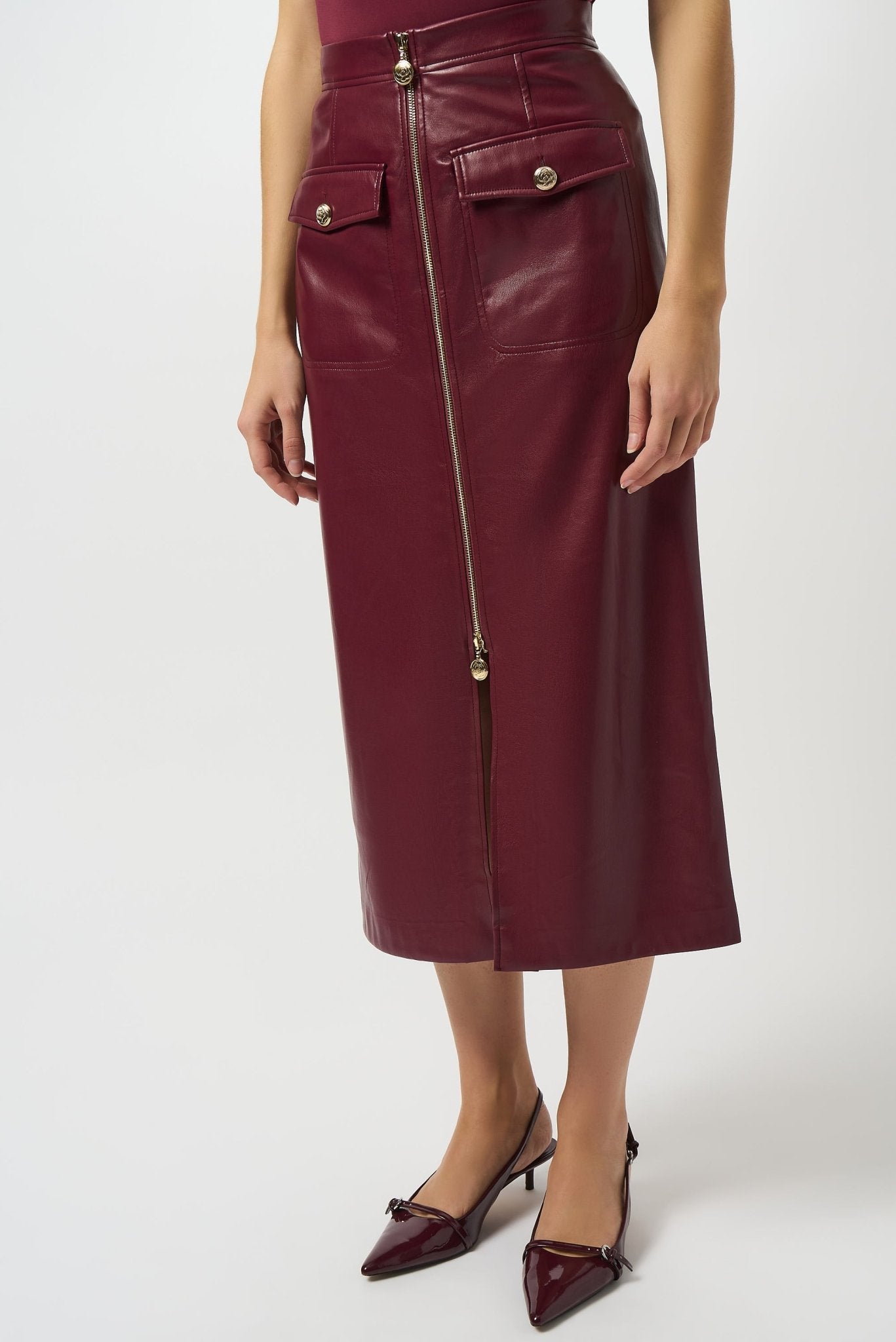 Shop Leatherette Long Pencil Skirt - Joseph Ribkoff