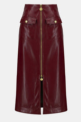 Joseph Ribkoff Leatherette Long Pencil Skirt