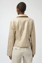 Shop Leatherette Notched Collar Fitted Jacket - Joseph Ribkoff