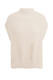 Shop Levi Rib Cashmere Vest | Buttermilk - Mia Fratino